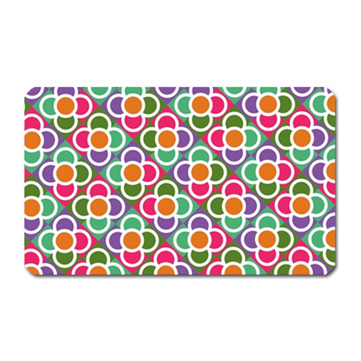 Modernist Floral Tiles Magnet (Rectangular)