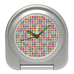 Modernist Floral Tiles Travel Alarm Clocks by DanaeStudio