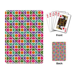 Modernist Floral Tiles Playing Card