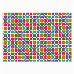 Modernist Floral Tiles Large Glasses Cloth (2-side) by DanaeStudio