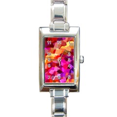 Geometric Fall Pattern Rectangle Italian Charm Watch by DanaeStudio