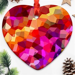 Geometric Fall Pattern Ornament (heart) 