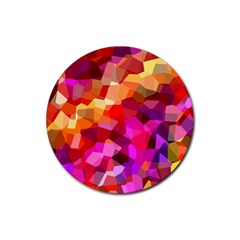 Geometric Fall Pattern Rubber Coaster (round)  by DanaeStudio