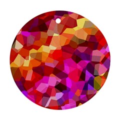 Geometric Fall Pattern Round Ornament (two Sides) 