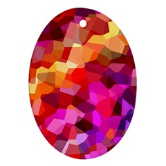 Geometric Fall Pattern Oval Ornament (two Sides)