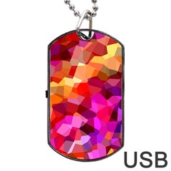 Geometric Fall Pattern Dog Tag Usb Flash (one Side)