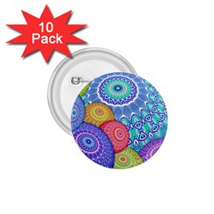 India Ornaments Mandala Balls Multicolored 1 75  Buttons (10 Pack) by EDDArt