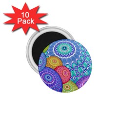 India Ornaments Mandala Balls Multicolored 1 75  Magnets (10 Pack)  by EDDArt