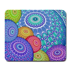 India Ornaments Mandala Balls Multicolored Large Mousepads by EDDArt