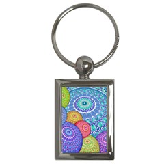 India Ornaments Mandala Balls Multicolored Key Chains (rectangle) 