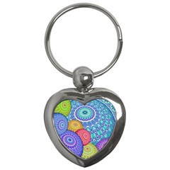 India Ornaments Mandala Balls Multicolored Key Chains (heart) 