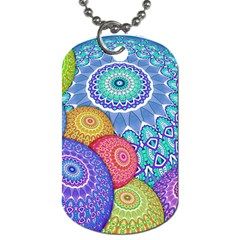 India Ornaments Mandala Balls Multicolored Dog Tag (one Side) by EDDArt