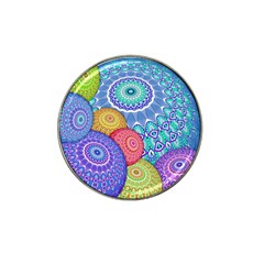 India Ornaments Mandala Balls Multicolored Hat Clip Ball Marker by EDDArt