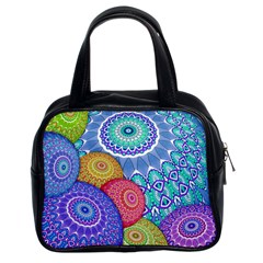 India Ornaments Mandala Balls Multicolored Classic Handbags (2 Sides) by EDDArt