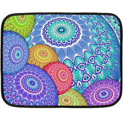 India Ornaments Mandala Balls Multicolored Fleece Blanket (mini) by EDDArt