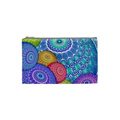 India Ornaments Mandala Balls Multicolored Cosmetic Bag (small)  by EDDArt