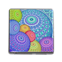 India Ornaments Mandala Balls Multicolored Memory Card Reader (square) by EDDArt