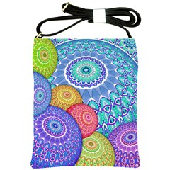 India Ornaments Mandala Balls Multicolored Shoulder Sling Bags by EDDArt