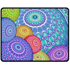 India Ornaments Mandala Balls Multicolored Fleece Blanket (medium) 