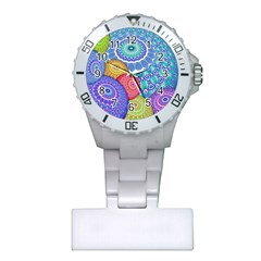 India Ornaments Mandala Balls Multicolored Plastic Nurses Watch by EDDArt