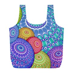 India Ornaments Mandala Balls Multicolored Full Print Recycle Bags (l)  by EDDArt