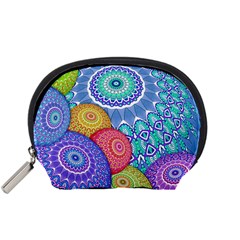 India Ornaments Mandala Balls Multicolored Accessory Pouches (small)  by EDDArt