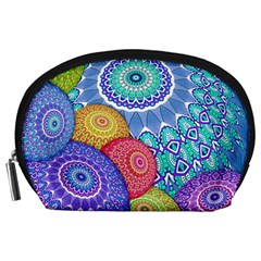 India Ornaments Mandala Balls Multicolored Accessory Pouches (large) 