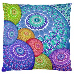 India Ornaments Mandala Balls Multicolored Standard Flano Cushion Case (two Sides) by EDDArt