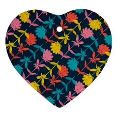 Colorful Floral Pattern Ornament (heart) 