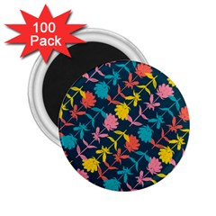 Colorful Floral Pattern 2 25  Magnets (100 Pack)  by DanaeStudio