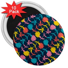 Colorful Floral Pattern 3  Magnets (10 Pack)  by DanaeStudio