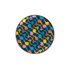 Colorful Floral Pattern Hat Clip Ball Marker (4 Pack) by DanaeStudio