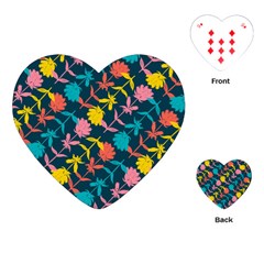 Colorful Floral Pattern Playing Cards (heart) 