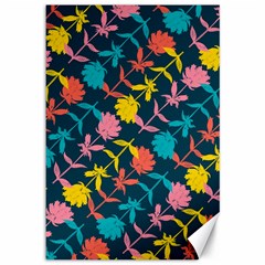 Colorful Floral Pattern Canvas 12  X 18   by DanaeStudio