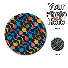 Colorful Floral Pattern Multi-purpose Cards (round) 