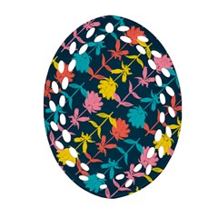 Colorful Floral Pattern Ornament (oval Filigree) 