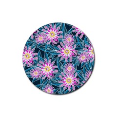 Whimsical Garden Rubber Coaster (round)  by DanaeStudio