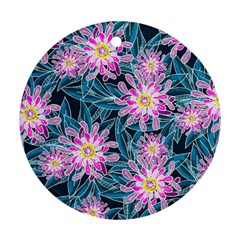 Whimsical Garden Round Ornament (two Sides) 