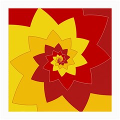 Flower Blossom Spiral Design  Red Yellow Medium Glasses Cloth by designworld65