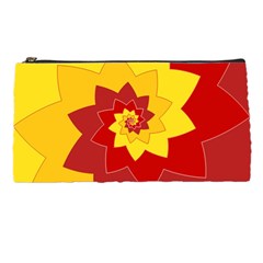 Flower Blossom Spiral Design  Red Yellow Pencil Cases by designworld65