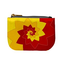 Flower Blossom Spiral Design  Red Yellow Mini Coin Purses by designworld65