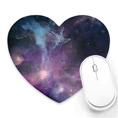 Blue Galaxy  Heart Mousepads by DanaeStudio