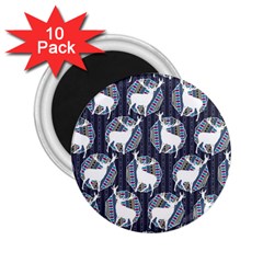 Geometric Deer Retro Pattern 2 25  Magnets (10 Pack)  by DanaeStudio