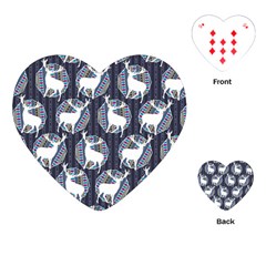 Geometric Deer Retro Pattern Playing Cards (heart) 