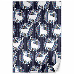 Geometric Deer Retro Pattern Canvas 12  X 18   by DanaeStudio