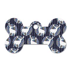 Geometric Deer Retro Pattern Dog Tag Bone (two Sides) by DanaeStudio