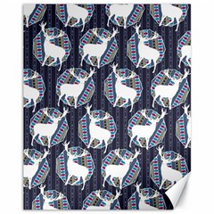 Geometric Deer Retro Pattern Canvas 11  X 14   by DanaeStudio