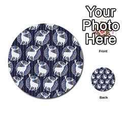 Geometric Deer Retro Pattern Multi-purpose Cards (round) 