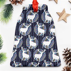 Geometric Deer Retro Pattern Ornament (bell) 