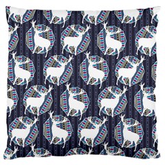 Geometric Deer Retro Pattern Large Flano Cushion Case (two Sides) by DanaeStudio